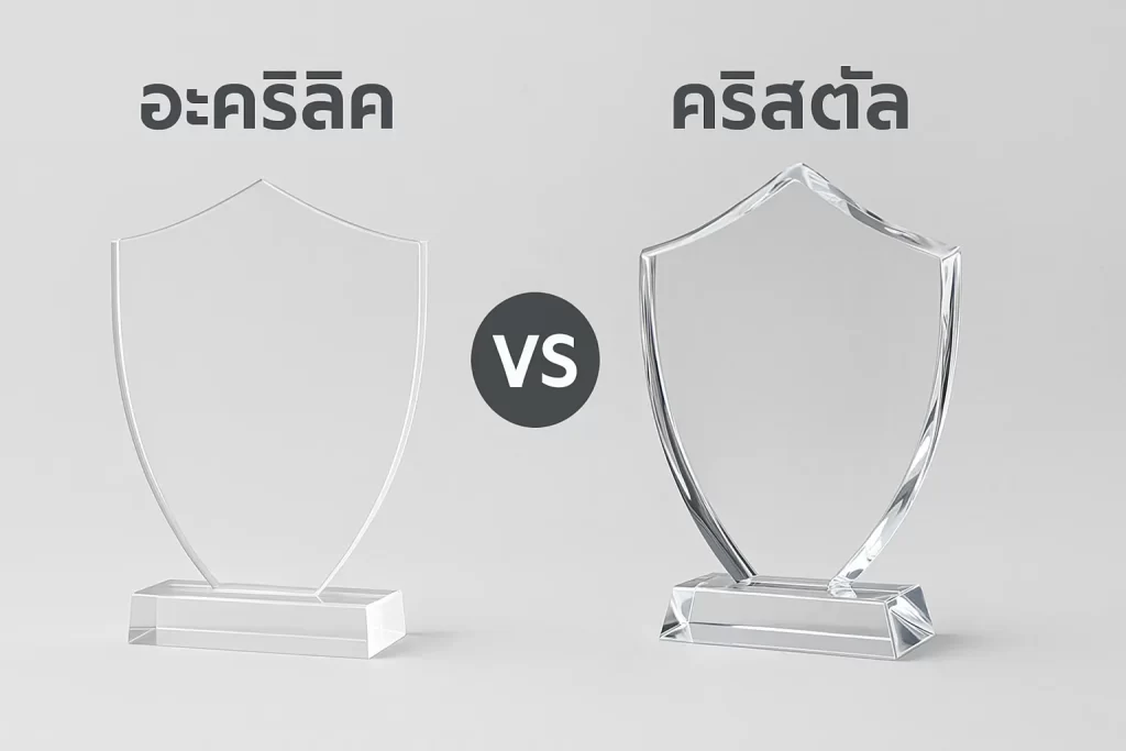 โล่อะคริลิคกับโล่คริสตัล ต่างกันอย่างไร