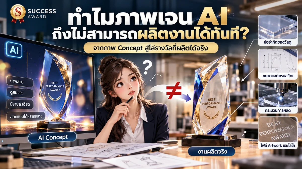 Home 154 ทำไมภาพเจน AI ถึงผลิตเป็นโล่รางวัลจริงไม่ได้ทันที